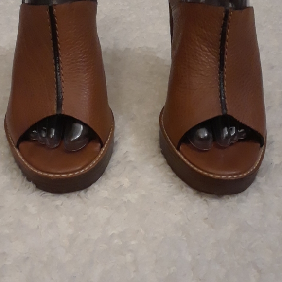 Cole Haan Leather Peep Toe Heels - Picture 3 of 16